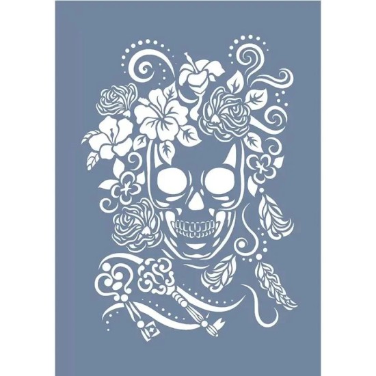 EHK04 Skull Desen Stencil 25x35cm