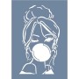 EHK09 Kadın Portre Desen Stencil 25x35cm