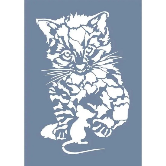 EHH11 Kedi Desen Stencil 25x35cm