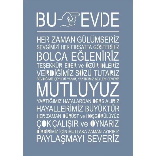 EHKR01 Ev Kuralları Desen Stencil 25x35cm