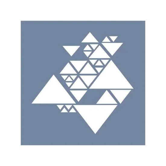ÇES08 Etnik Model Çiğdem Işık Geometrik Üçgen Stencil 45x45cm