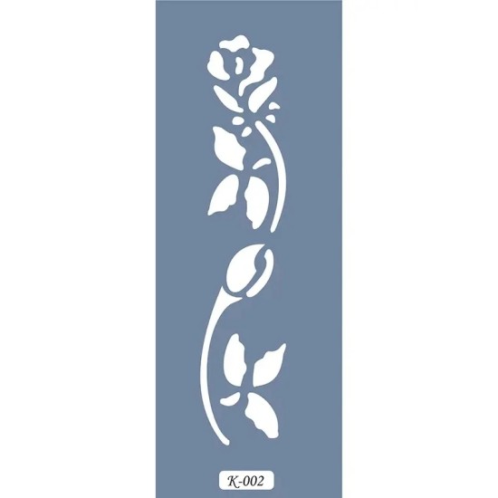 K02 6x20 Bordür Model Çiçek Stencil