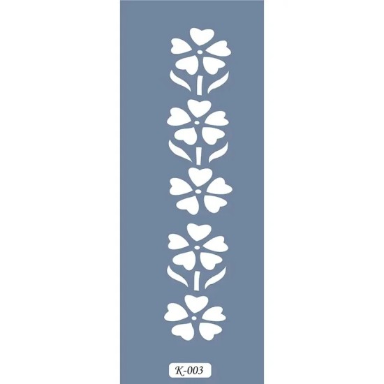 K03 6x20 Bordür Model Çiçek Desenli Stencil