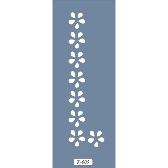 K05 6x20 Bordür Model Çiçek Stencil