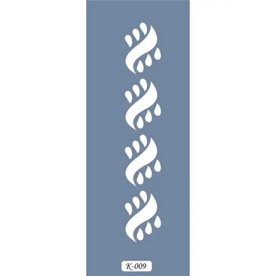 K09 6x20 Bordür Model Soyut Desen Stencil