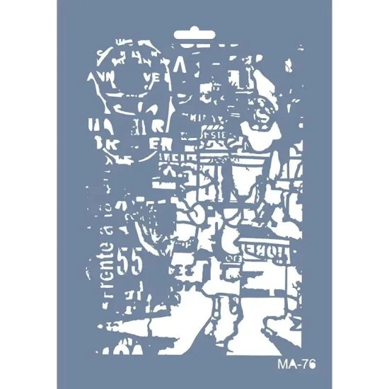 MA76 Mix Media Yazı Desen Stencil 21x29cm