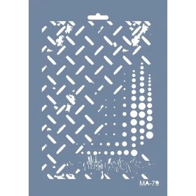 MA79 Mix Media Geometrik Çizgi ve Nokta Stencil 21x29cm