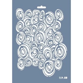 MA80 Mix Media Dairesel Desen Stencil 21x29cm