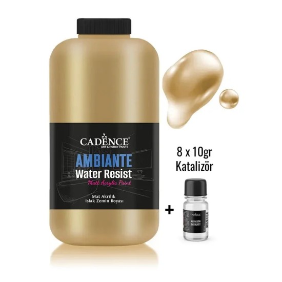 AWM04 Antik Altın Metalik Ambiante Islak Zemin Boyası 2LT + Katalizör 80GR