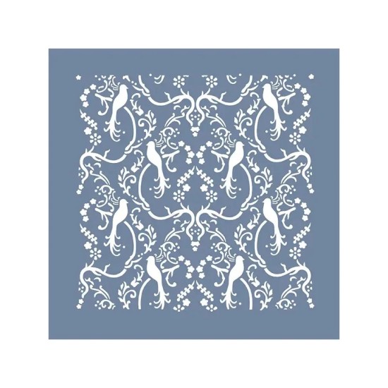 EHB116 Kuş Desenli Stencil 20x20cm