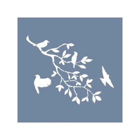 EHB158 Kuş ve Dal Stencil 20x20cm