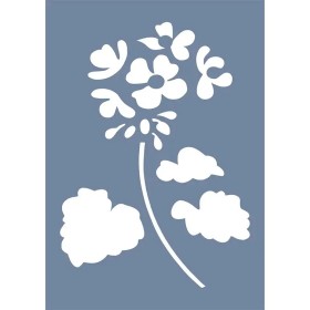 EHB252 Çiçek Bulut Stencil 25x35cm