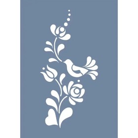 EHB291 Kuş ve Çiçek Stencil 21x30cm