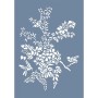 EHB303 Kuş ve Çiçek Stencil 25x35cm