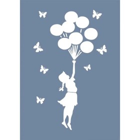 EHÇ61 Balonlu Kız Stencil 25x35cm