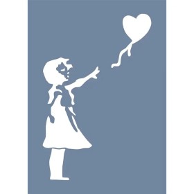 EHÇ62 Balonlu Kız Stencil 25x35cm