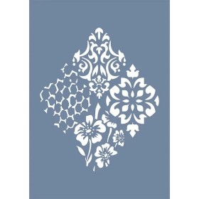 EHDD36 Geometrik Floral Stencil 21x30cm
