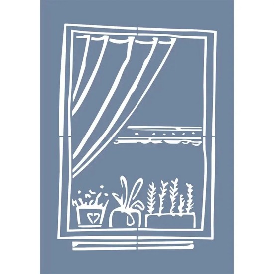 EHDK07 Pencere Stencil 21x30cm