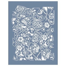 EHFY63 Mozaik Çiçek Stencil 35x45cm