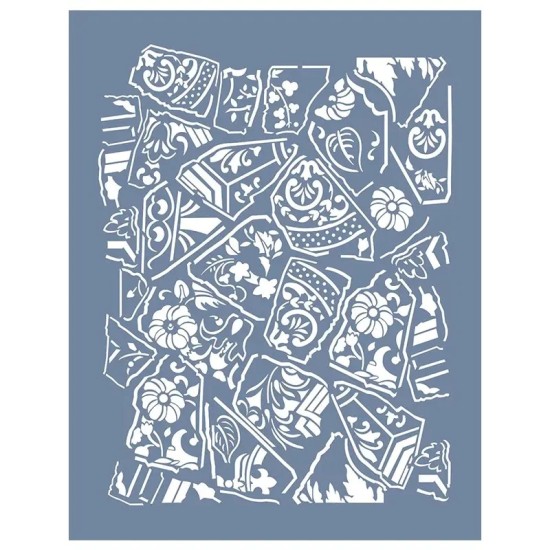 EHFY63 Mozaik Çiçek Stencil 35x45cm