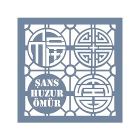EHGE106 Geometrik Yazı Stencil 45x45cm