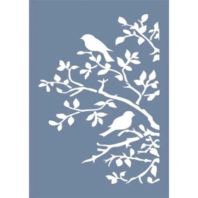 EHH63 Kuş ve Yaprak Stencil 25x35cm
