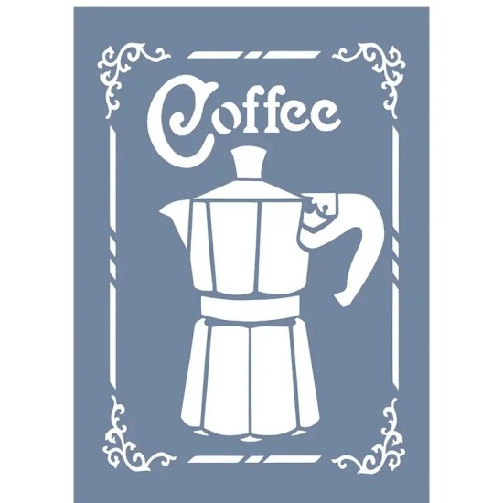EHMK10 Moka Pot Stencil 25x35cm