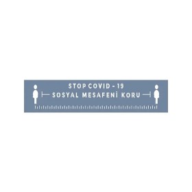 EHSM06 Sosyal Mesafe Stencil 13x57cm