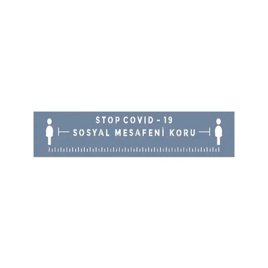 EHSM06 Sosyal Mesafe Stencil 13x57cm