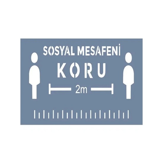 EHSM07 Sosyal Mesafe Stencil 21x30cm