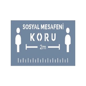 EHSM07 Sosyal Mesafe Stencil 25x35cm
