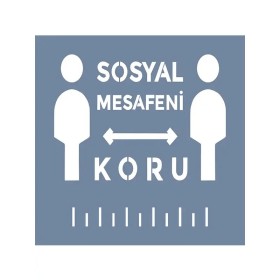 EHSM08 Sosyal Mesafe Stencil 40x40cm