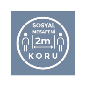 EHSM09 Sosyal Mesafe Stencil 20x20cm