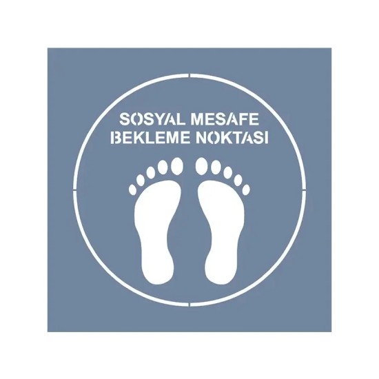 EHSM11 Sosyal Mesafe Stencil 40x40cm