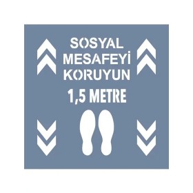 EHSM13 Sosyal Mesafe Stencil 40x40cm