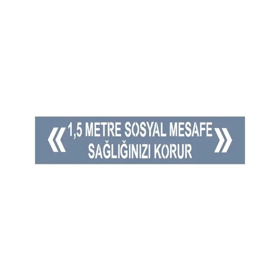EHSM15 Sosyal Mesafe Yazı Stencil 13x57cm