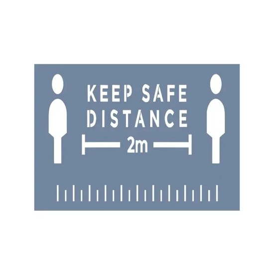 EHSM18 Sosyal Mesafe Stencil 21x30cm