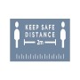 EHSM18 Sosyal Mesafe Stencil 25x35cm