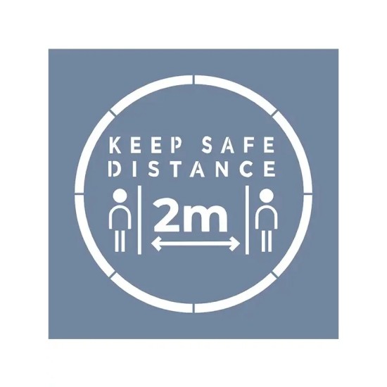 EHSM20 Sosyal Mesafe Stencil 40x40cm