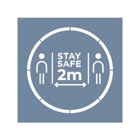 EHSM21 Sosyal Mesafe Stencil 60x60cm