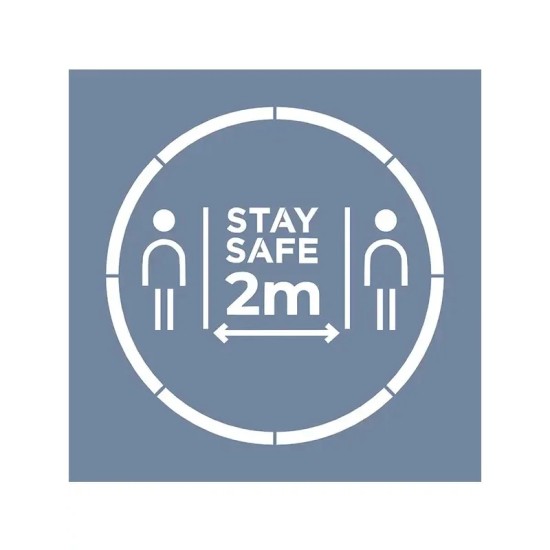 EHSM21 Sosyal Mesafe Stencil 60x60cm