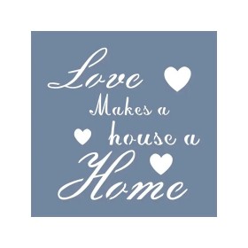 EHY90 Aşk ve Ev Stencil 60x60cm