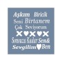 EHY106 Aşk Yazı Stencil 20x20cm