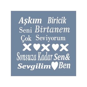 EHY106 Aşk Yazısı Stencil 60x60cm