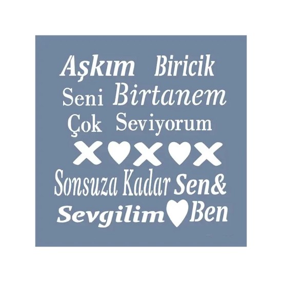 EHY106 Aşk Yazısı Stencil 60x60cm