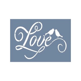 EHY121 Love Kuş Stencil 25x35cm