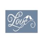 EHY121 Love Kuş Stencil 25x35cm
