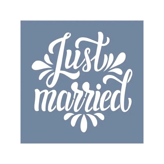 EHY133 Just Married Stencil 20x20cm