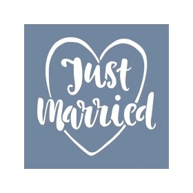 EHY134 Just Married Stencil 40x40cm