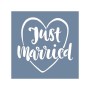EHY134 Just Married Stencil 40x40cm